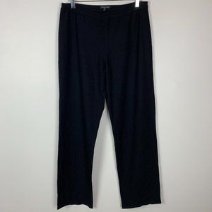 Eileen Fisher black stretch knit wide leg trouser pants